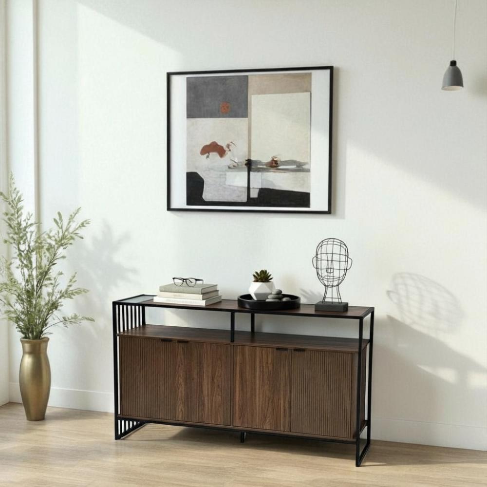 دولاب بوفيه مودرن خشب بإطار معدني