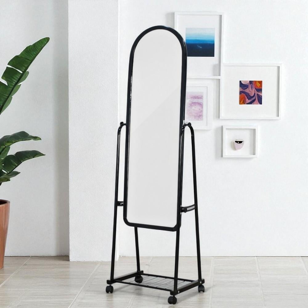 مرآة استاند متحرك أسود 160×35 سم