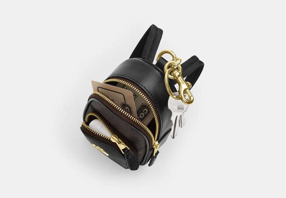 Mini Court Backpack Bag Charm In Signature Canvas