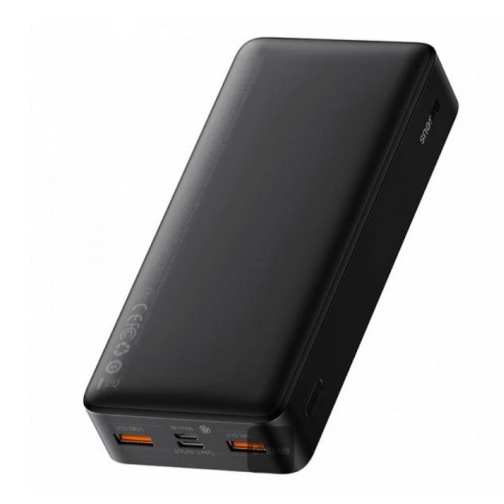 بطارية متنقلة باور بانك من بيسوس بسعه 30000 ملي امبير بقوة 20 واط ب 3 منافذ - اسود