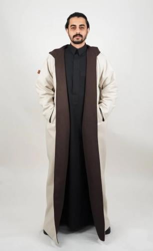 فروة جوخ دبل فيس عودي وسكري مع شال