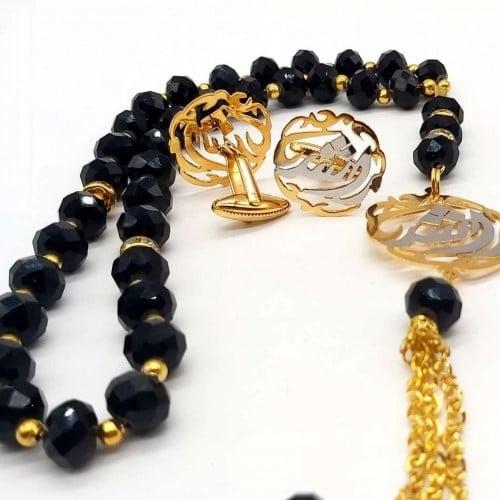 سبحه وكبك بالاسم مطليه ذهب وفضه