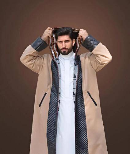 فروه رجالي تلتبس وجهين بيج-اسود