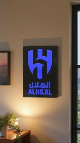 لوحة جدارية فاخرة بشعار نادي الهلال السعودي