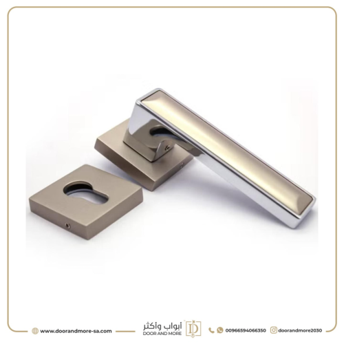 مقبض باب مفصول 7117 فضي مطفي / فضي لامع