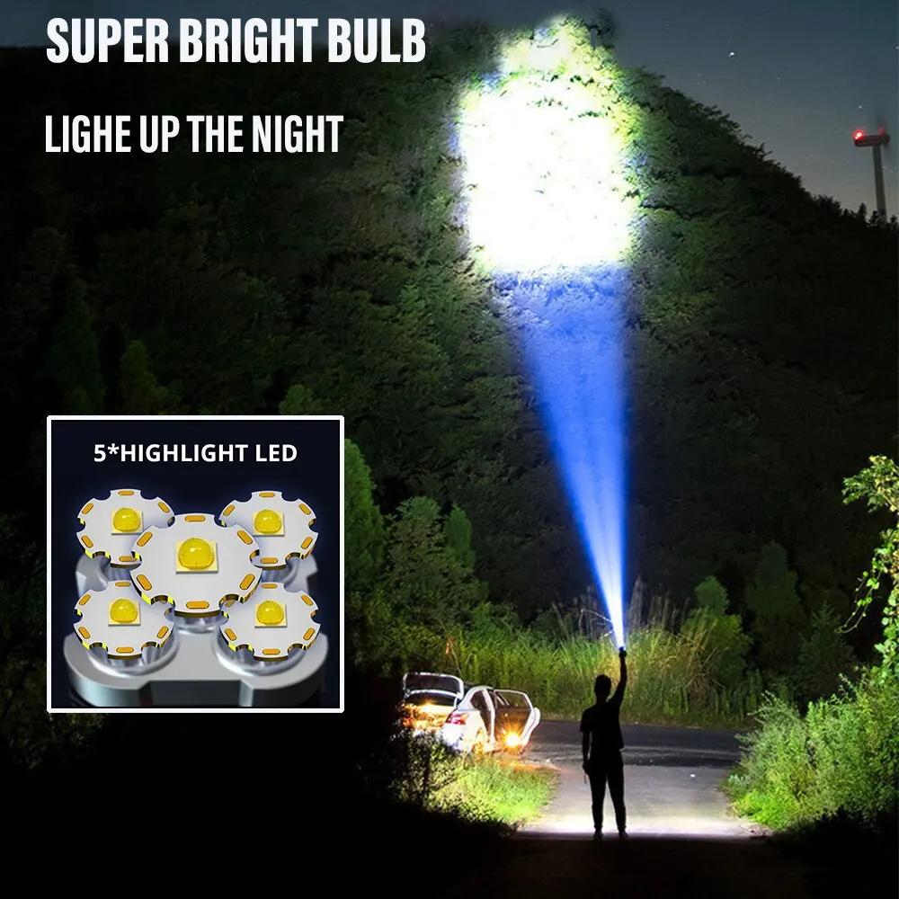أضواء للتخييم 5LED عالية الطاقة قابلة لإعادة الشحن