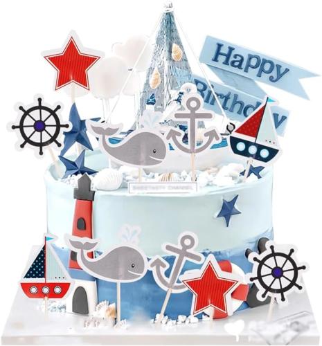 Ocean Sailing Cake Topper x 12 - تغريسات كيك البحا...