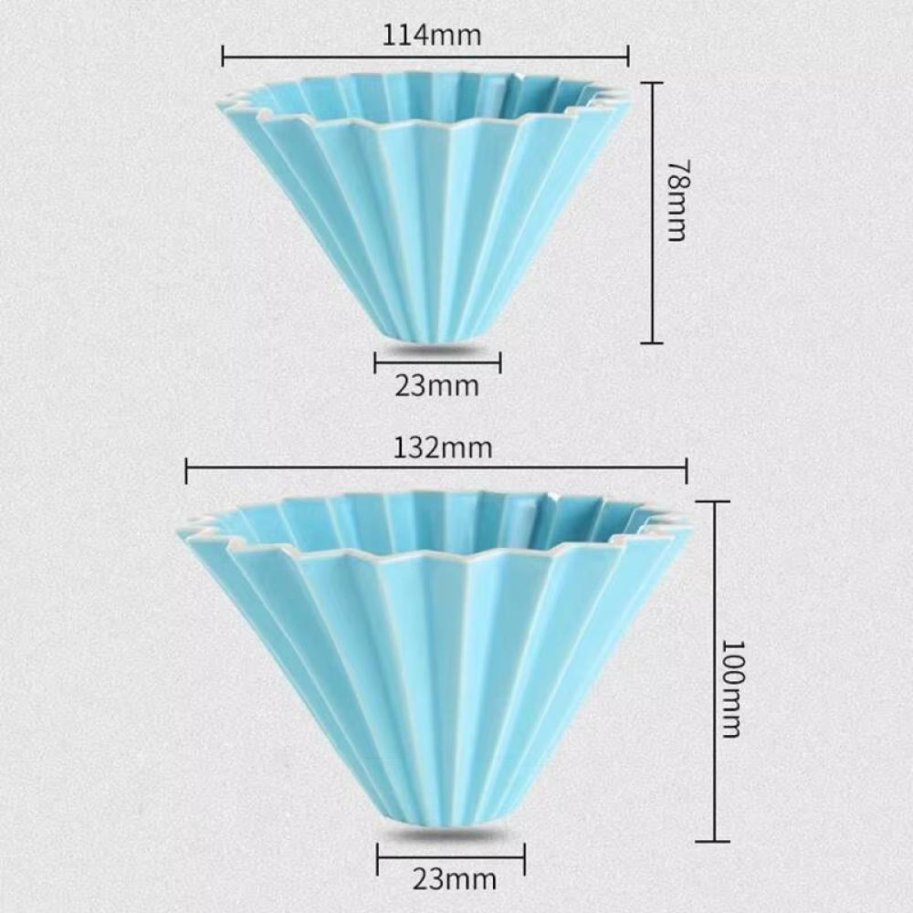 قمع سيراميك لتقطير القهوة اليدوية على شكل زهرة