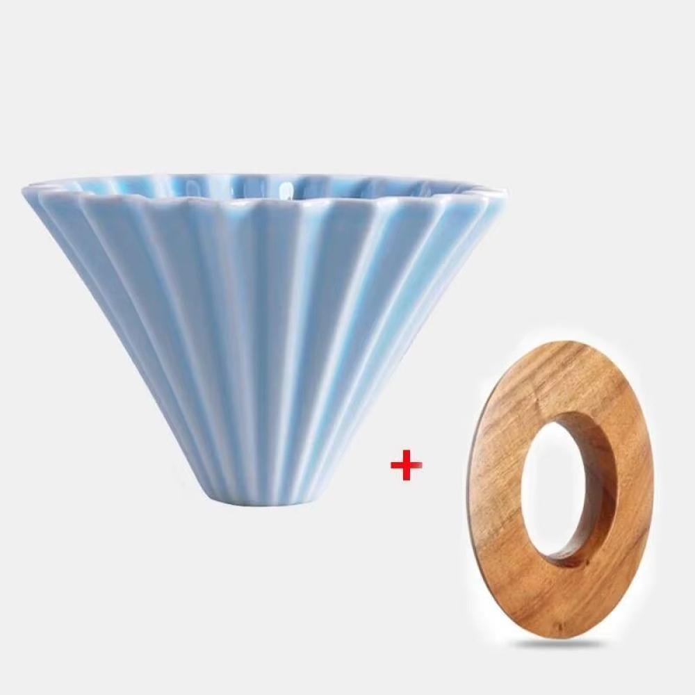 قمع سيراميك لتقطير القهوة اليدوية على شكل زهرة