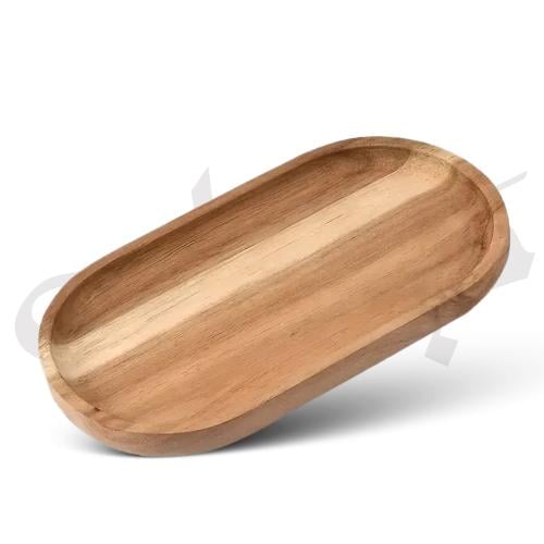 صحن تقديم صغير خشبي للقهوة