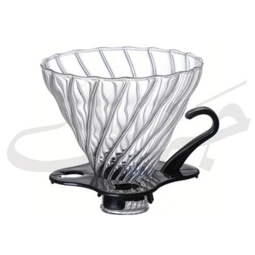 قمع v60 بتصميم زجاجي مموج