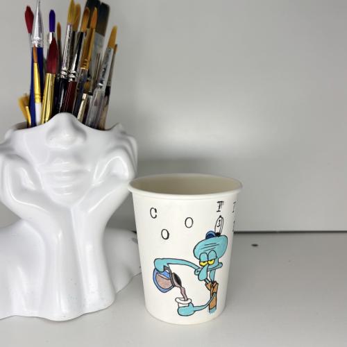اكواب ورق برسم يدوي مقاس (S)