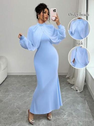 Elenzga فستان ماكسي نسائي أنيق ذو تصميم الحورية، م...