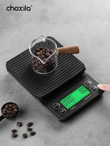 ميزان قهوة رقمي مزود بموقت، قابل الشحن