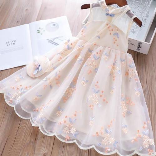 فستان بناتي ملابس صيفية من Hanfu فساتين غزل شبكية...