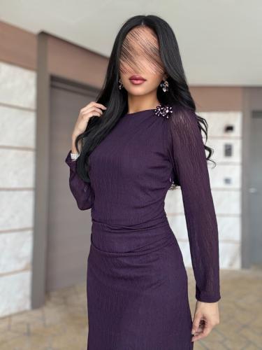 فستان سهره ناعم باللون الموف