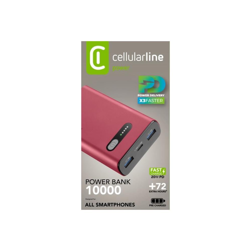 Cellularline PD 3 PORTS Power Bank 10,000 Black