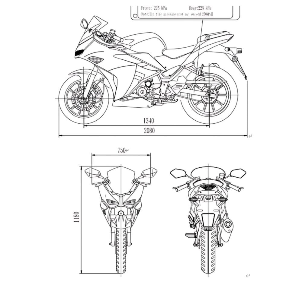 دراجة نارية 250CC موديل 2026 لون ابيض