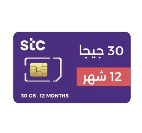 شريحة STC كويك نت داش كام 30 جيجا لمدة 12 شهر )
