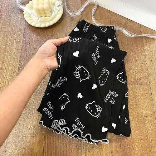 جديد إمرأة مرحبا كيتي منامة مجموعة طويلة الأكمام