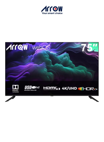 ارو شاشة ذكية 4K WebOS - 75 بوصة - أسود - RO-75LPW
