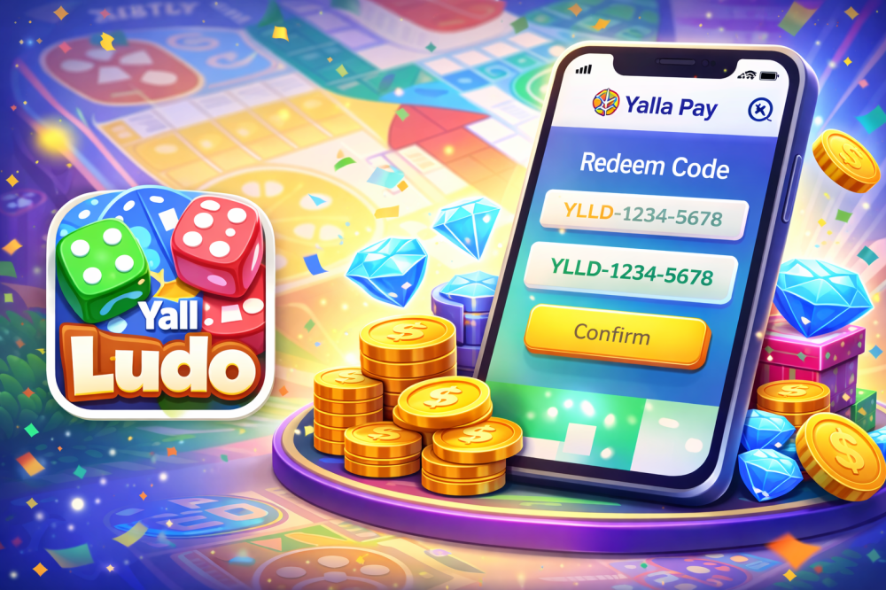 شرح شحن كود يلا لودو عبر Yalla Pay باستخدام الهاتف مع واجهة إدخال الكو