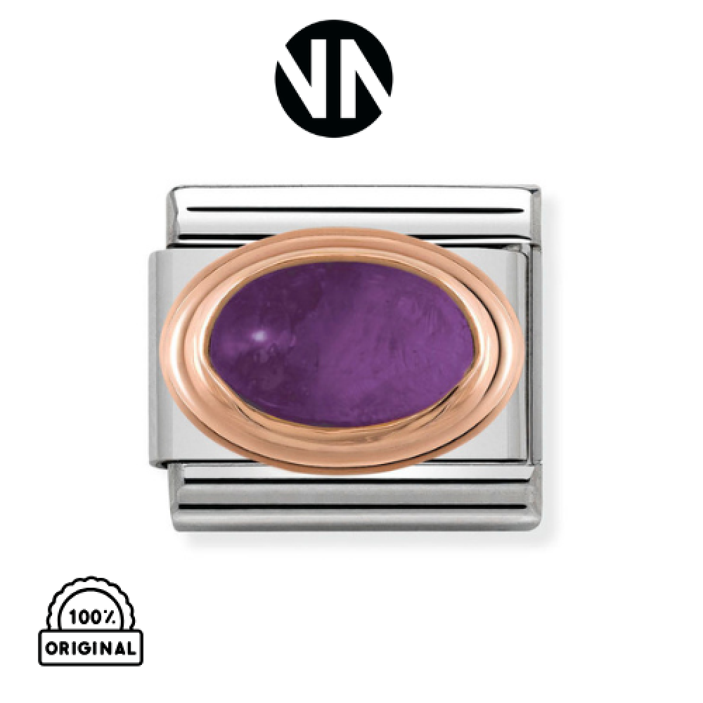 شكل تركيب كلاسيك حجر بيضاوي روزقولد GOLD AMETHYST"