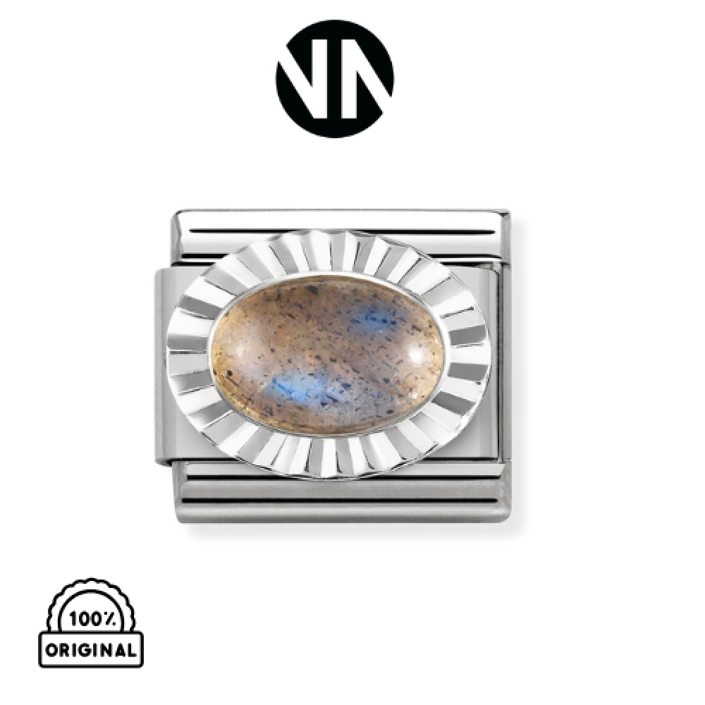 شكل تركيب كلاسيك حجر بيضاوي LABRADORITE