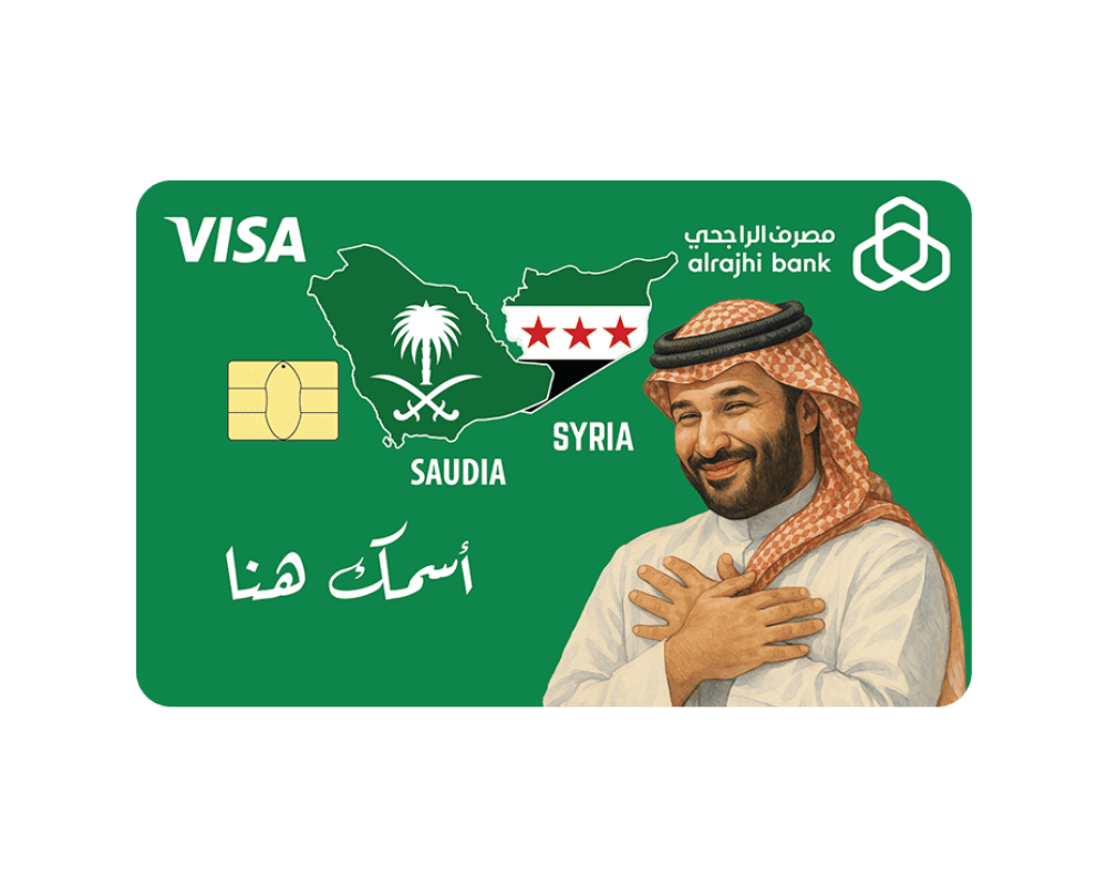 ستيكر بطاقة صراف - الأمير محمد - السعودية وسوريا