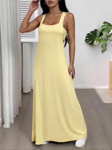 SHEIN EZwear فستان كاجوال بدون أكمام وياقة غير