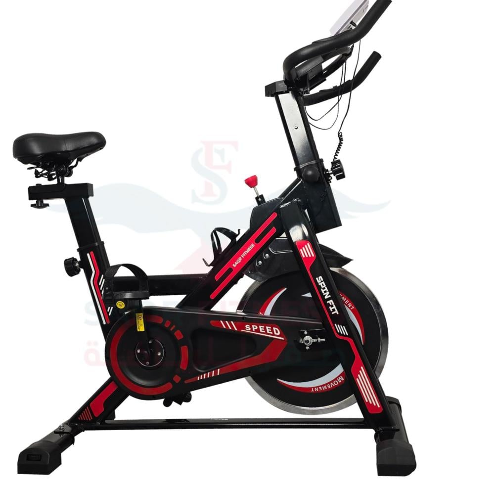 spinning bike Red stationary exercise bike red Saqrfitness