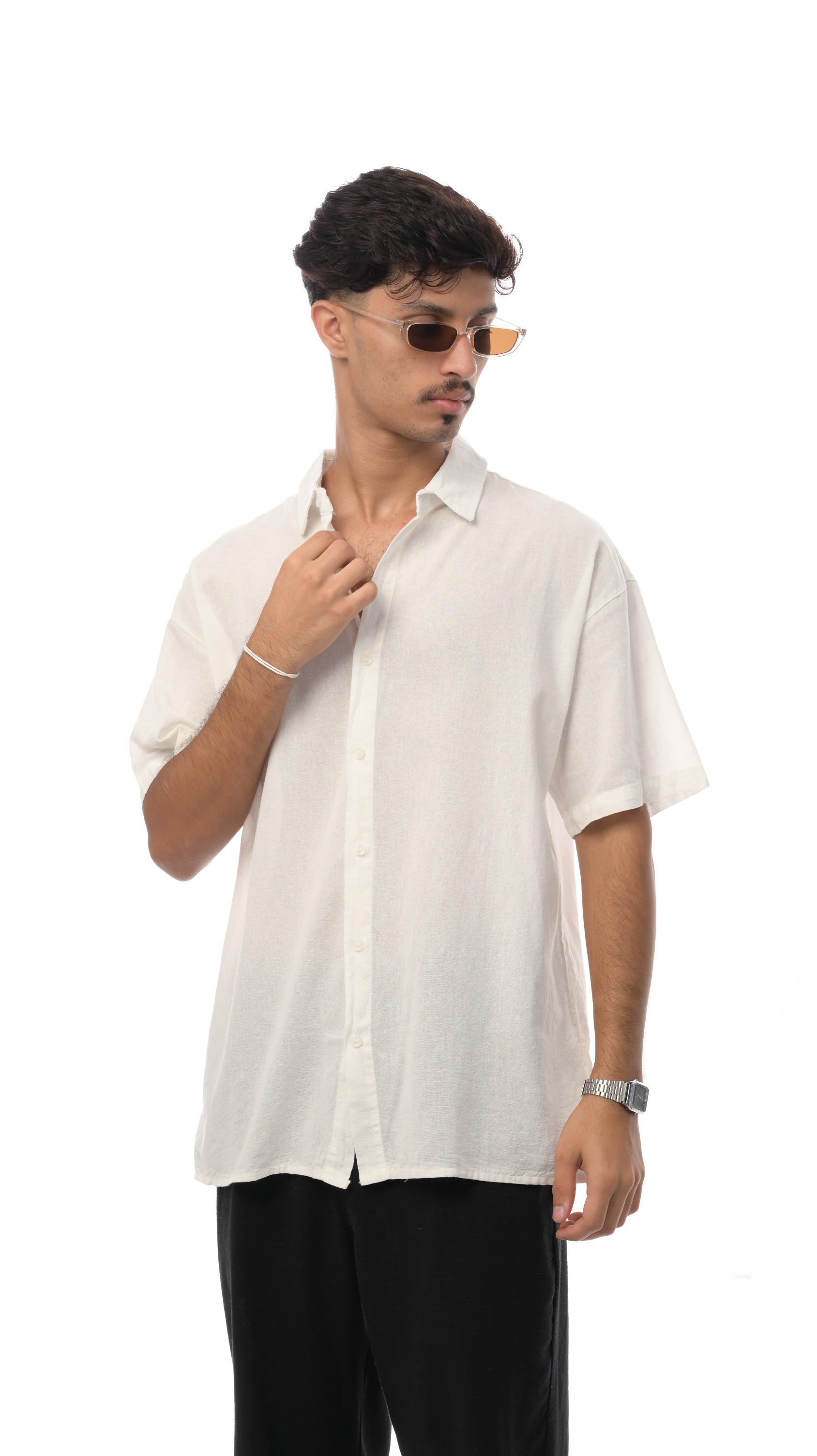 قميص فلوما من إكسوبلانت كتان ناعم بأكمام قصيرة