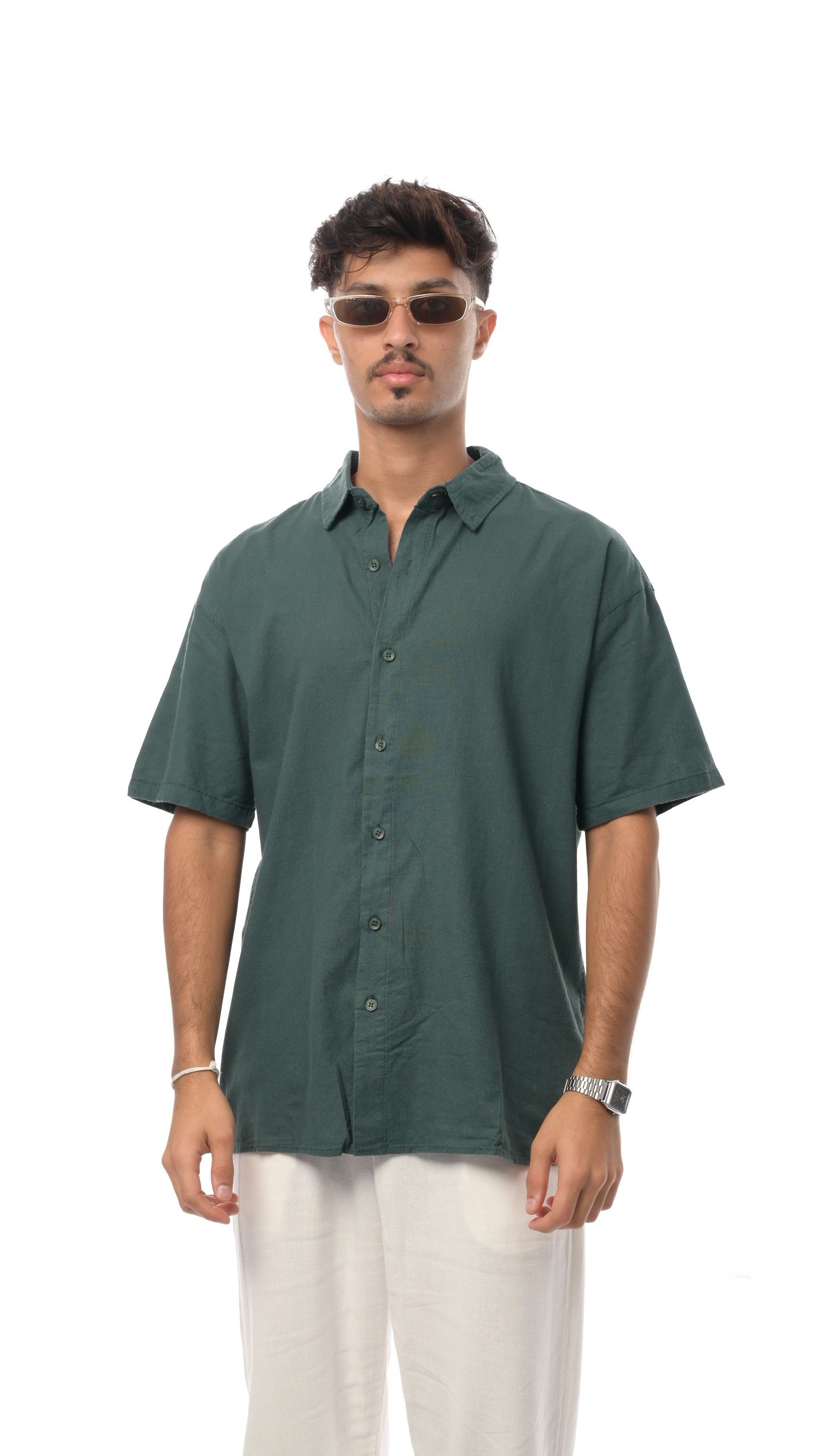 قميص فلوما من إكسوبلانت كتان ناعم بأكمام قصيرة