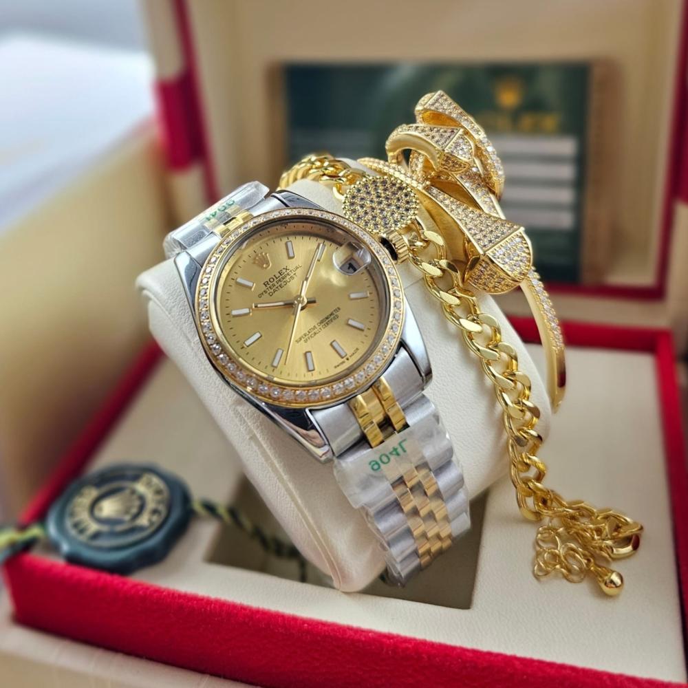 Rolex women's watch with two bracelets Java Boutique جافا بوتيك