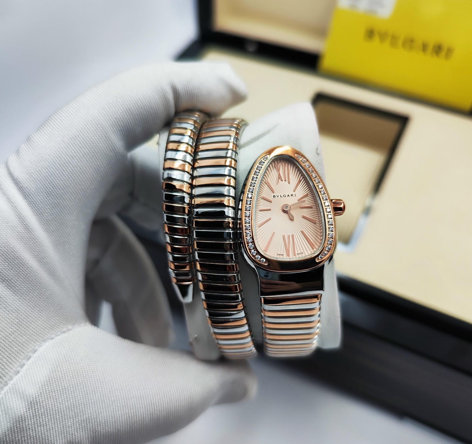 Bulgari watch (silver & rose gold) - Java Boutique جافا بوتيك