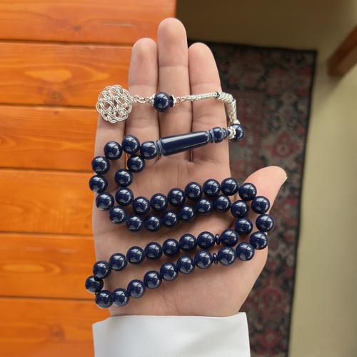 سبحة بكلايت كحلي 45 خرزة - طربزونه معدن