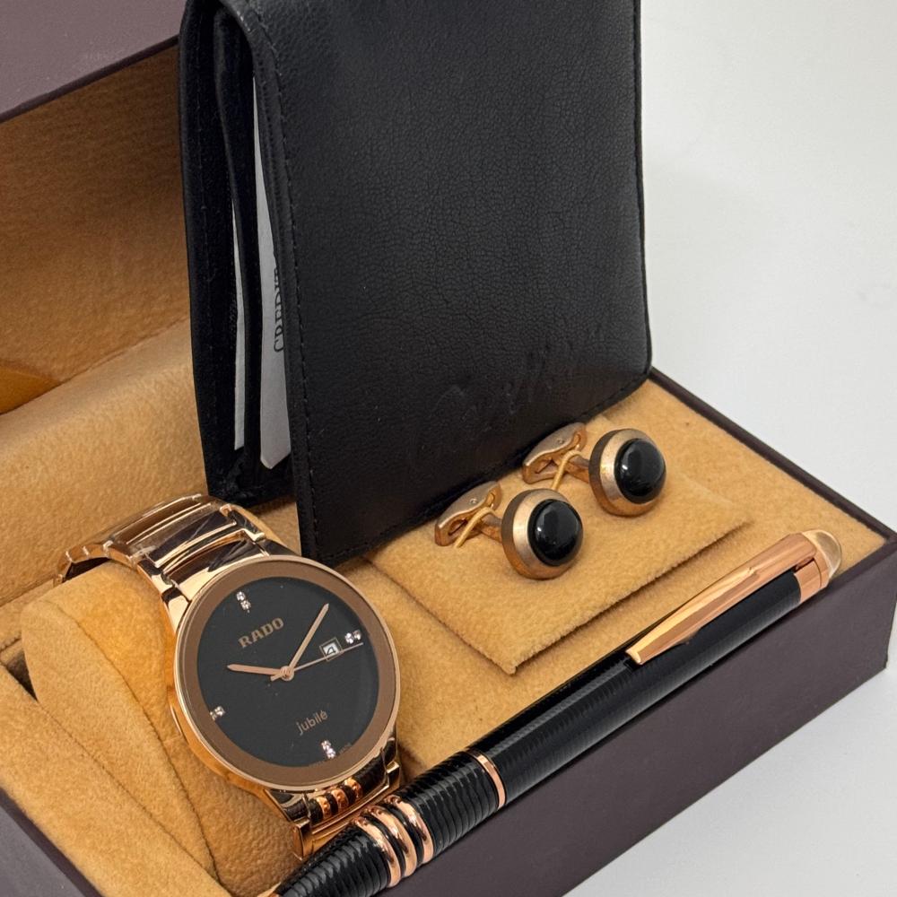 ساعة رجالية وعرض قلم وكبك وبوك