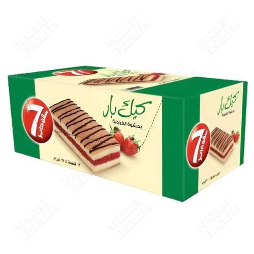 سفن دايز كيك بار بالفراولة 12*25 جرام