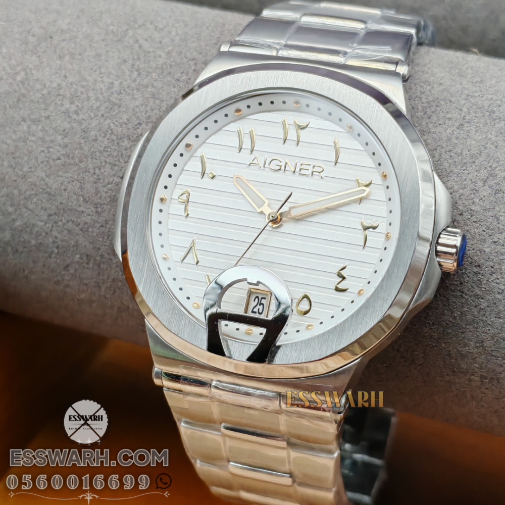 ساعة اقنر تافيانو 2 مقاس 43 ارقام عربية مذهبة