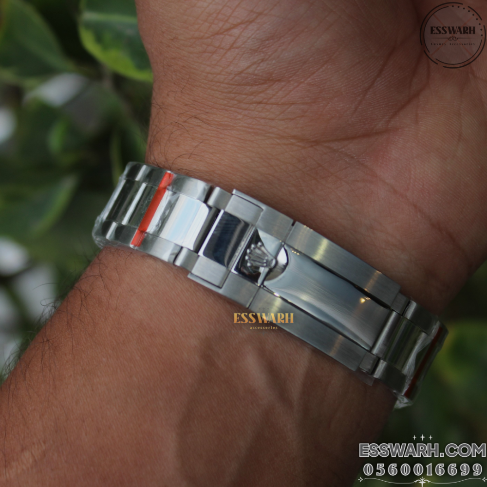 ساعة رولكس دايتونا - بطاريات سير استانليس ستيل و مينا اسود عقرب ثواني حركة اوتوماتيك ايطار سيراميك اسود مقاس 40