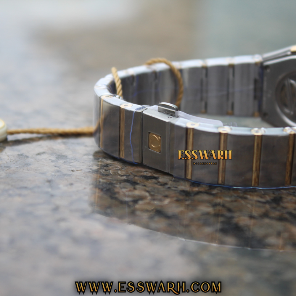 Omega Women's Watch Mother of Pearl Dial with Engraving Size 30 with Stone Bezel