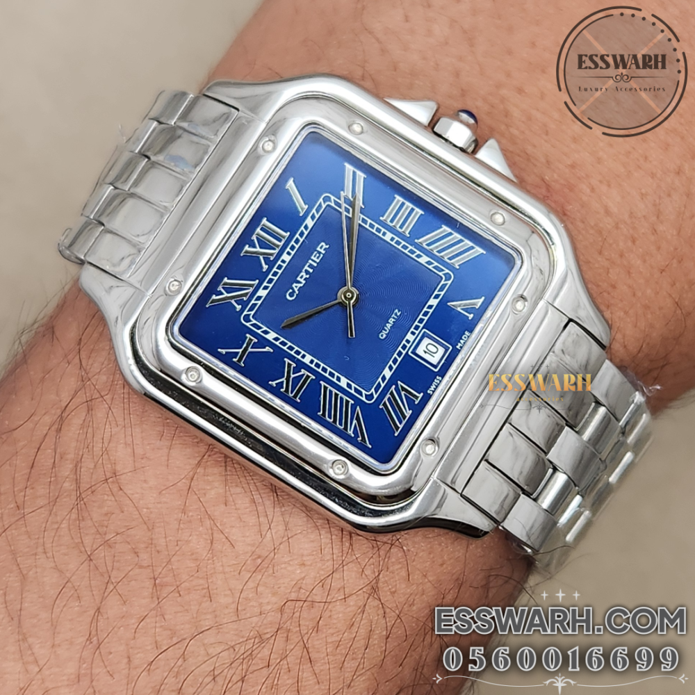 Luxury Cartier Watch Santos Duomo Stainless Steel Belt