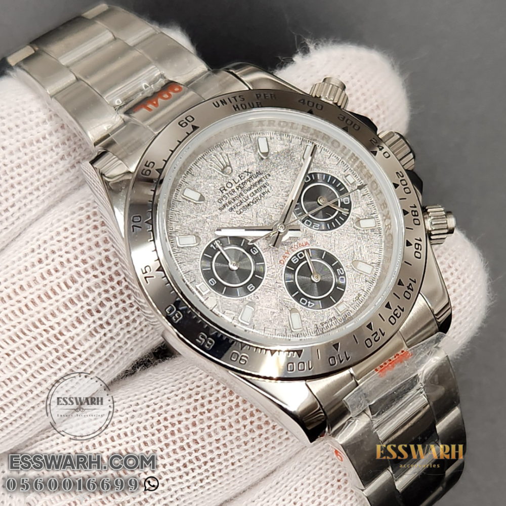 ساعة رولكس دايتونا  مقاس 41 - بطاريات مينا منقوش