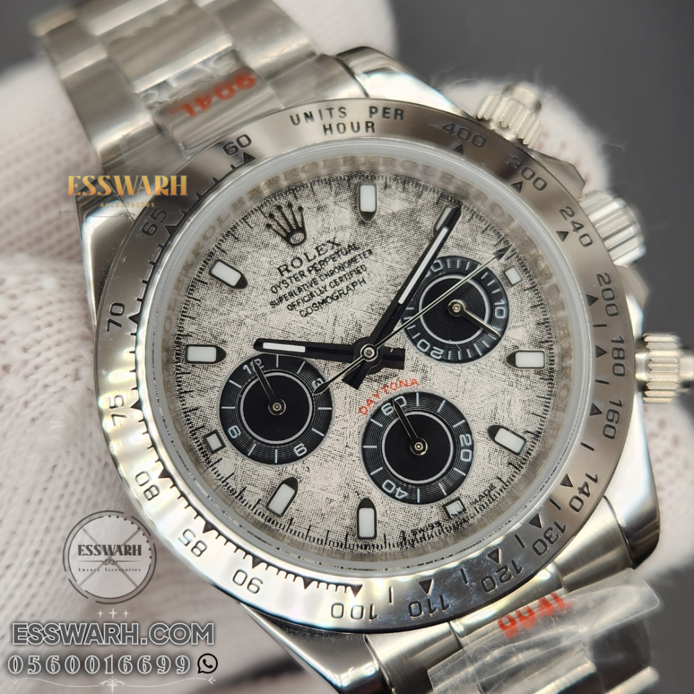 ساعة رولكس دايتونا  مقاس 41 - بطاريات مينا منقوش