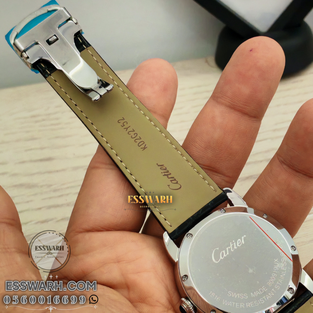 ساعة كارتير روند سولو - مكينة اوتوماتيك مقاس 42 جلد نقش تمساح