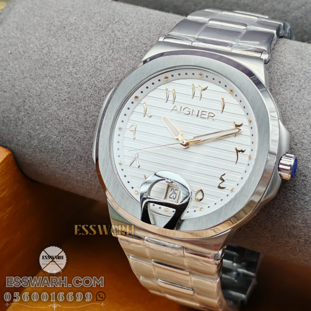 ساعة اقنر تافيانو 2 مقاس 43 ارقام عربية مذهبة