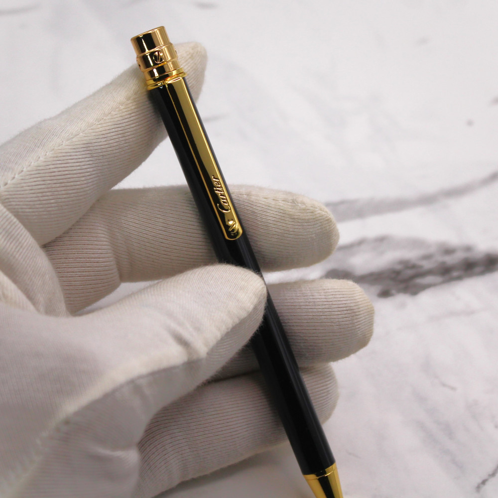 Cartier C13 pen matte black and gold slim and short model