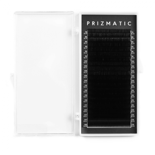 Prismatic D Eyelash Box, Density 0.10, Black Mix Lengths (7-13mm) Different lengths in the same box