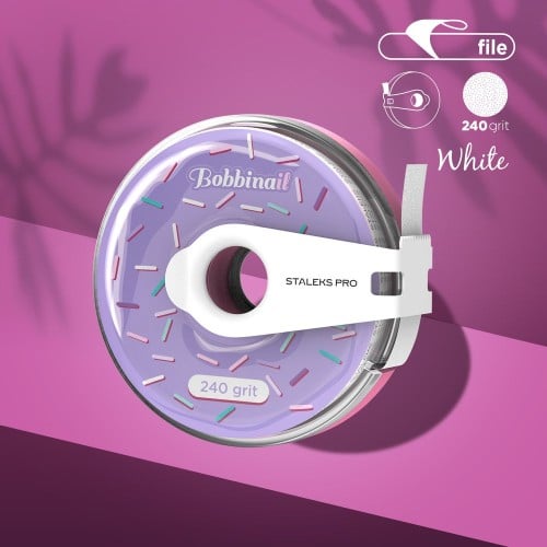 Disposable white abrasive tape papmAm EXPERT 240 grit in a plastic case