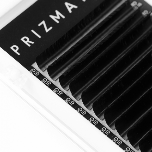 Prismatic D Curl Eyelash box, Density 0.12, Black Mix Lengths (7-13mm)